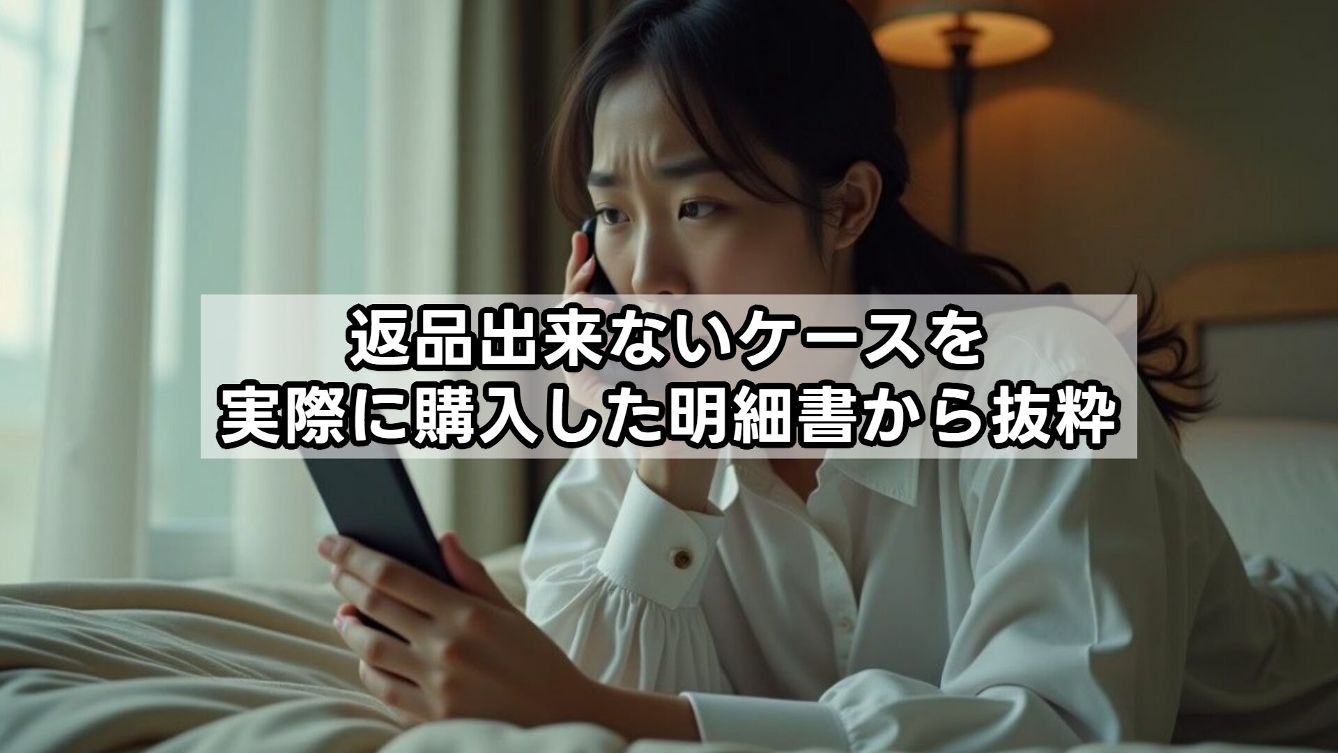 返品出来ないケースを実際に購入した明細書から抜粋